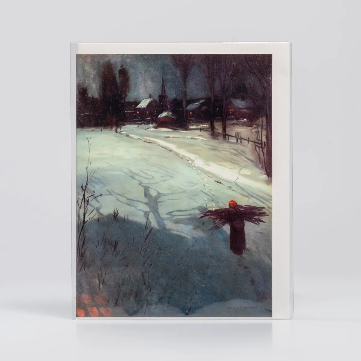 Vesterheim Single Cards-Faggot Gatherer on Snowy Road By Svend Svendsen - Collection Card