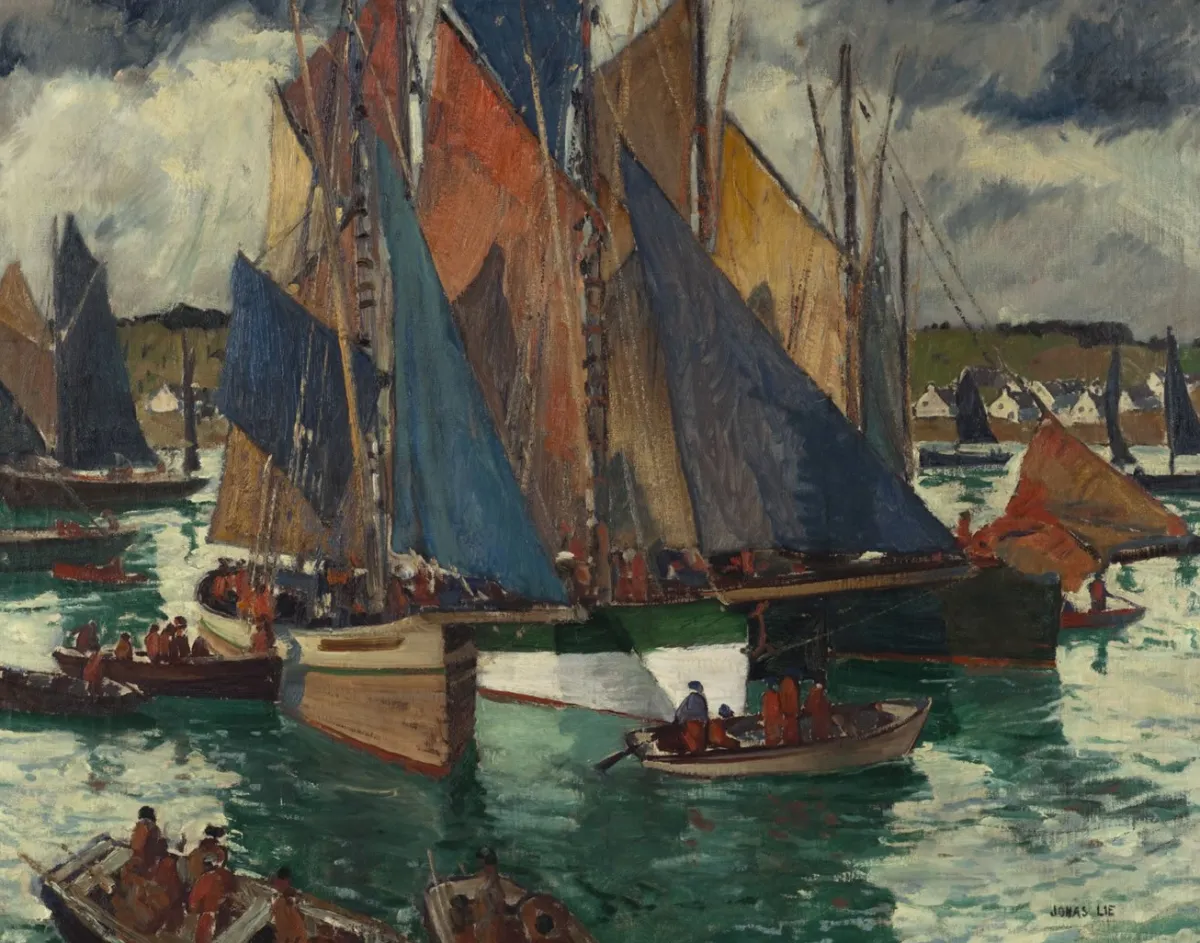 Vesterheim Giclee Reproduction Prints-Giclée Print from 's Collections - Anchored at Concarneau by Jonas Lie