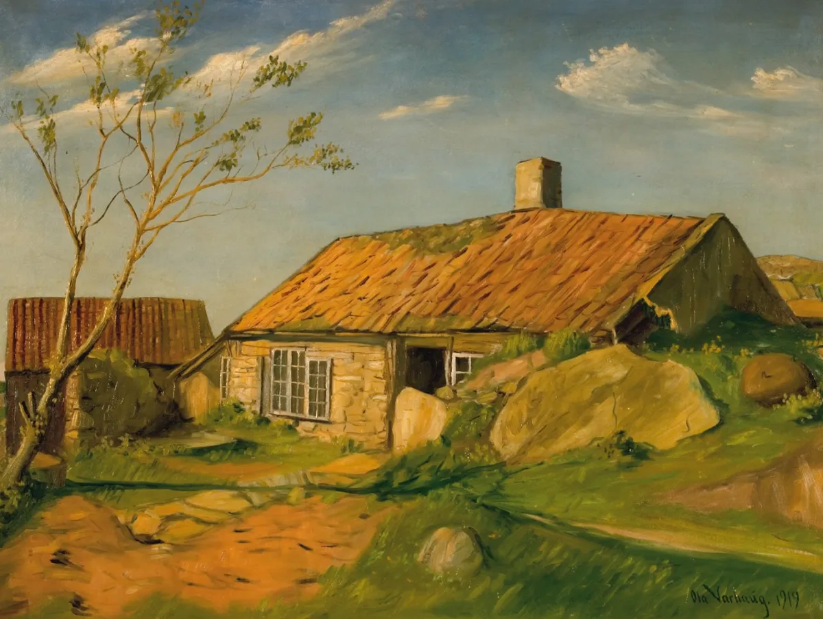 Vesterheim Giclee Reproduction Prints-Giclée Print from 's Collections - Farm In Norway by Ola Varhaug