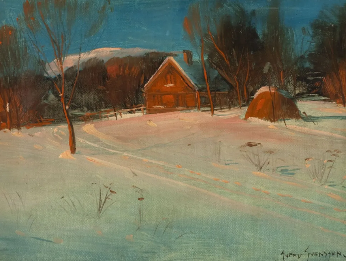 Vesterheim Giclee Reproduction Prints-Giclée Print from 's Collections - Farm in Winter by Sven Svendsen