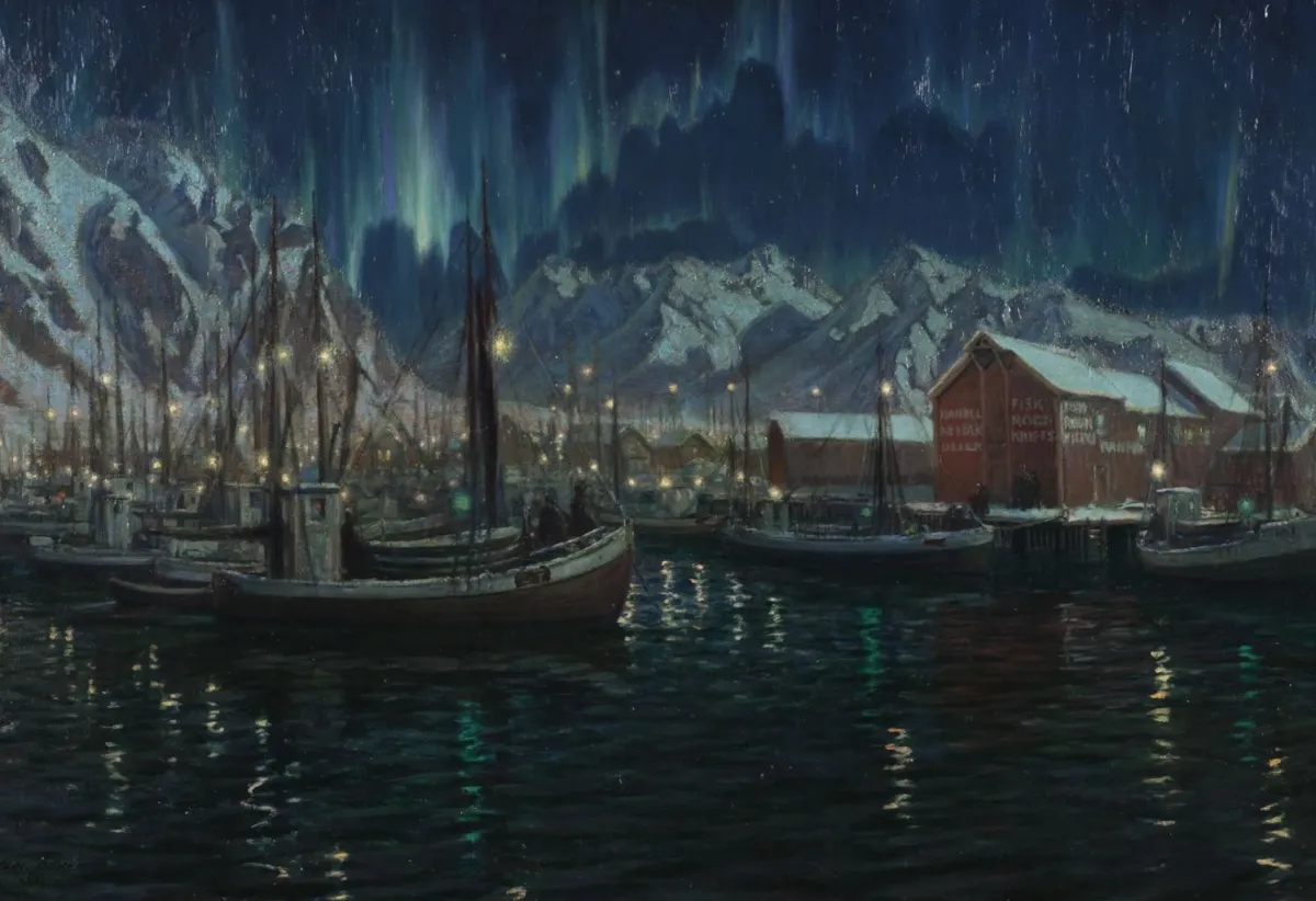 Vesterheim Giclee Reproduction Prints-Giclée Print from 's Collections - Northern Lights by Karl Ouren