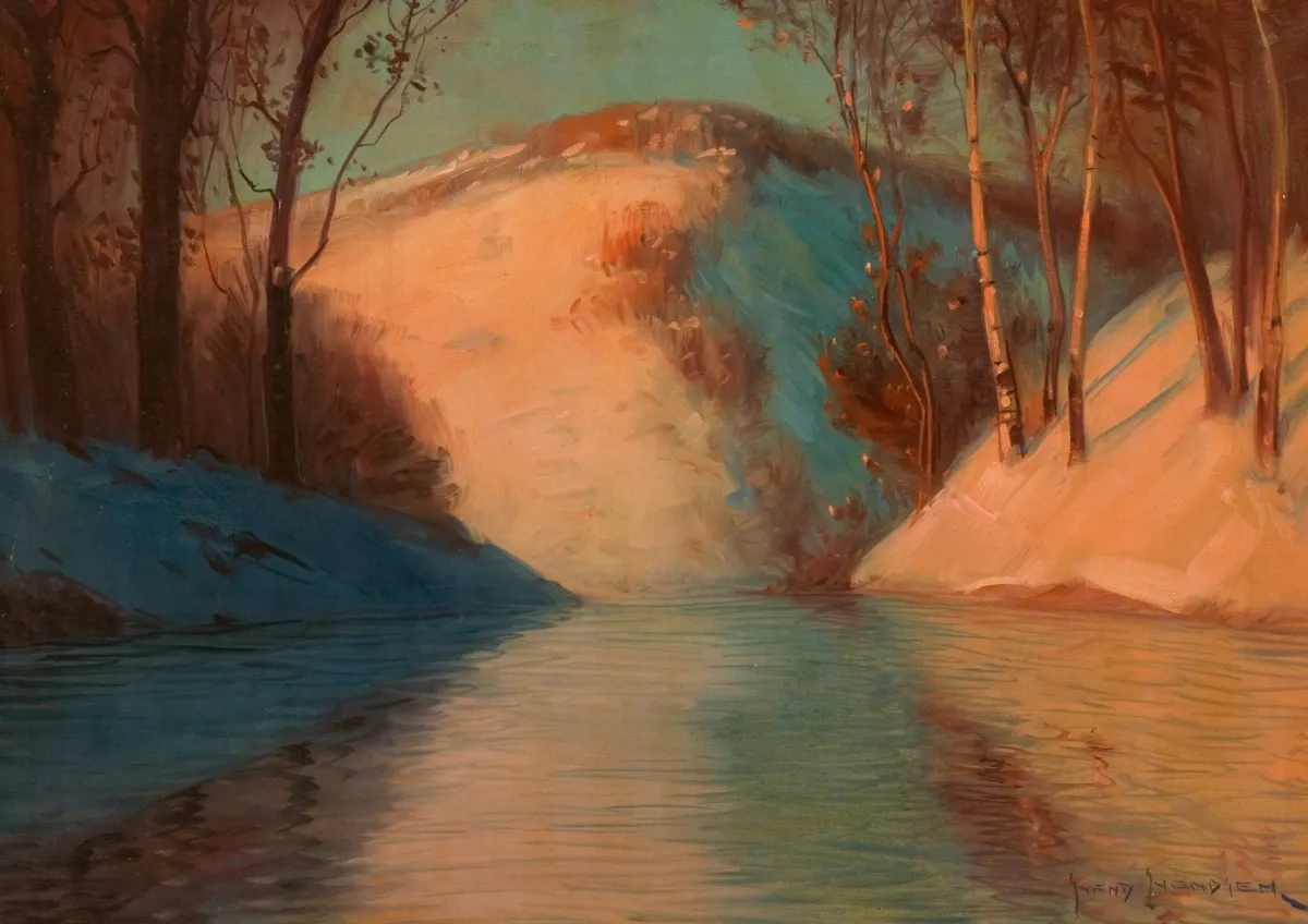 Vesterheim Giclee Reproduction Prints-Giclée Print from 's Collections - River in Winter by Sven Svendsen