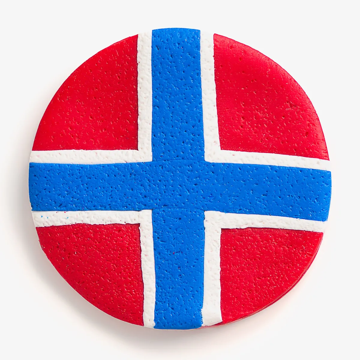 Vesterheim Jewelry | Modern Jewelry-Large Norway Flag Earrings by Erin Noel Design - Round