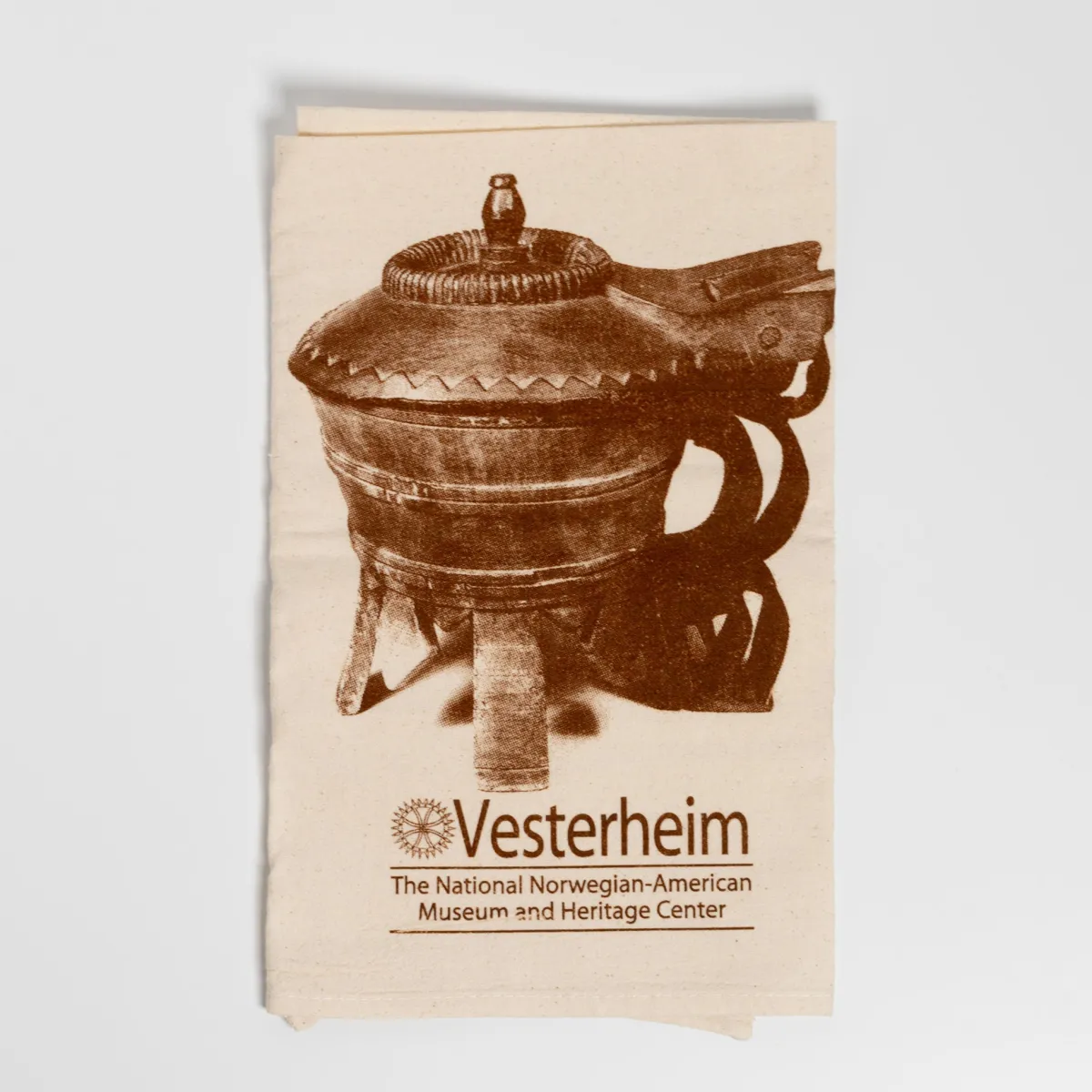 Vesterheim Towels, Runners, & Washcloths-Tea Towel with Butter Mold
